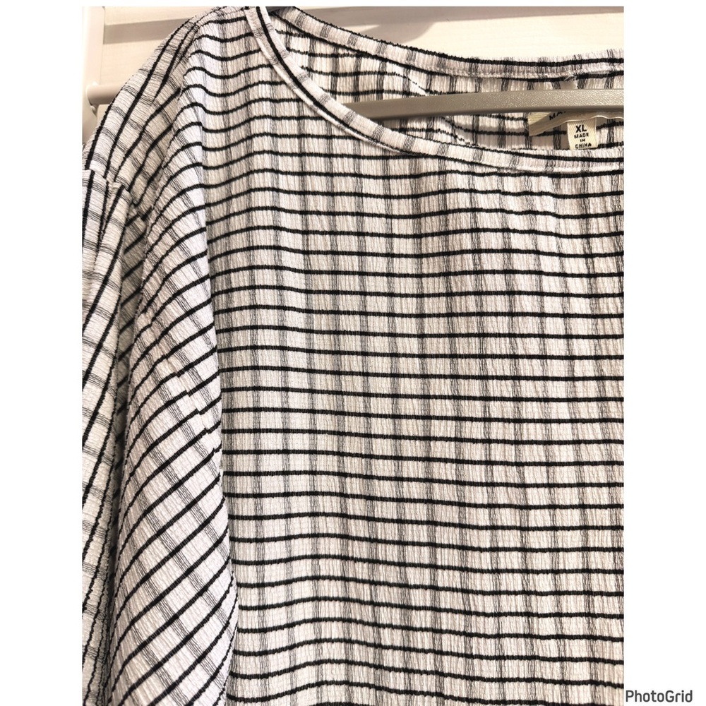 Max Studio Top Black White Plaid Xlarge - Picture 2 of 4